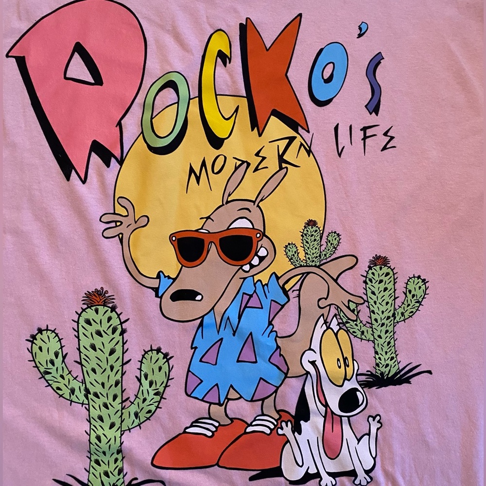 ROCKOS MODERN LIFE PINK GRAPHIC TEE SIZE 2XL